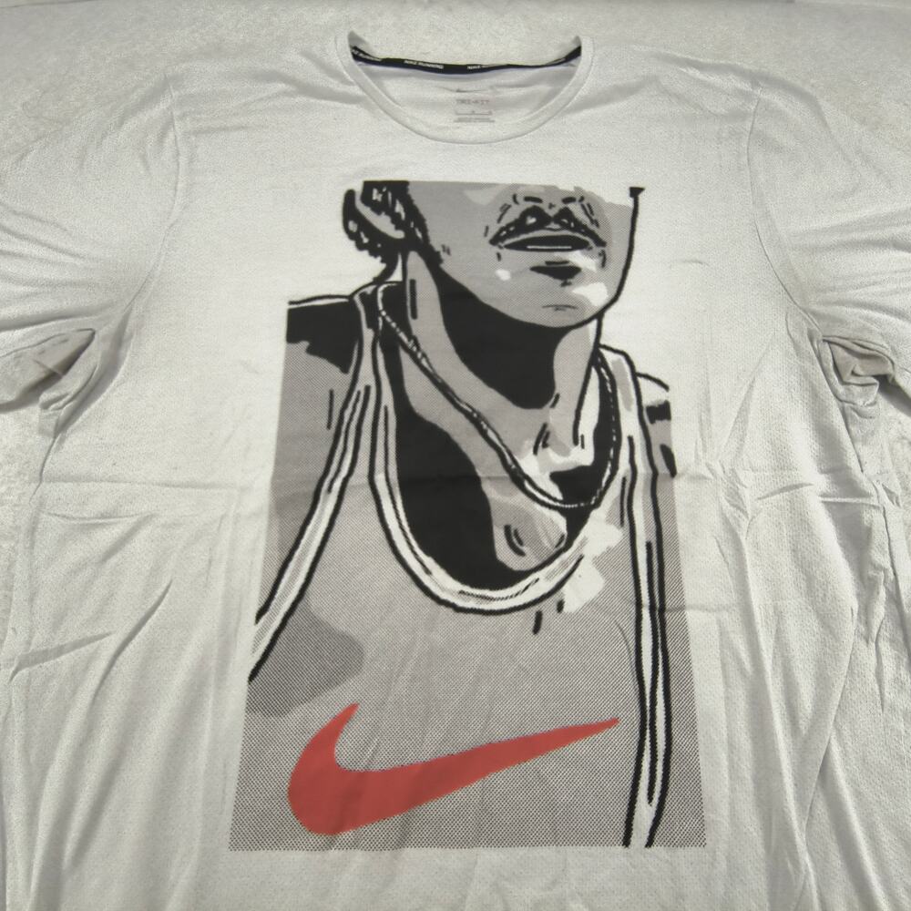 Nike Tee Graphic Crew Neck Short Sleeve Shirt Mens Size Large L White Red